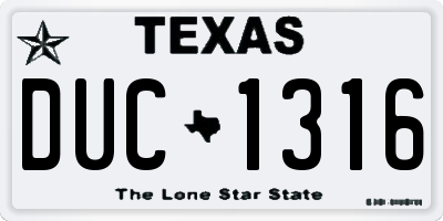 TX license plate DUC1316
