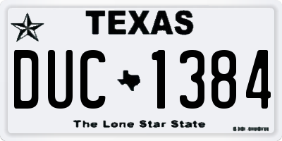 TX license plate DUC1384