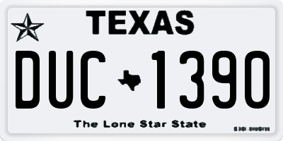 TX license plate DUC1390