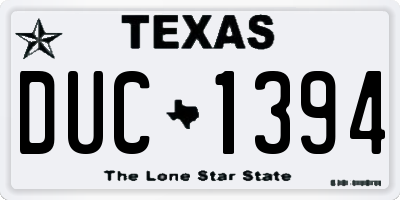 TX license plate DUC1394