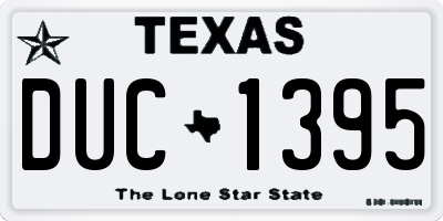 TX license plate DUC1395