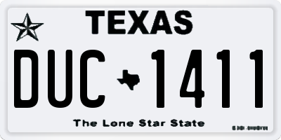 TX license plate DUC1411