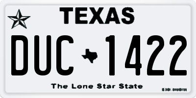 TX license plate DUC1422