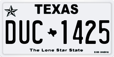 TX license plate DUC1425
