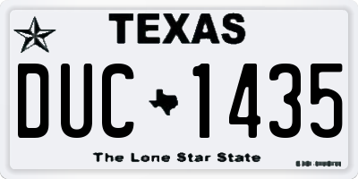 TX license plate DUC1435