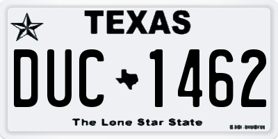 TX license plate DUC1462
