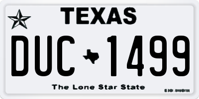 TX license plate DUC1499