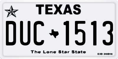TX license plate DUC1513