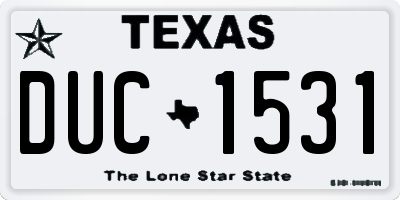 TX license plate DUC1531