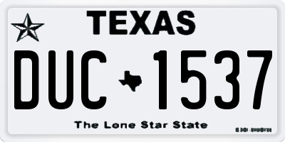 TX license plate DUC1537