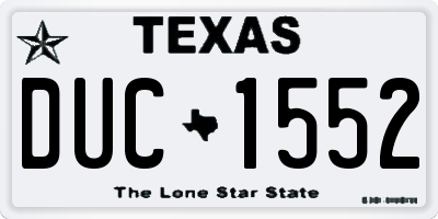 TX license plate DUC1552