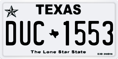TX license plate DUC1553