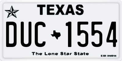 TX license plate DUC1554