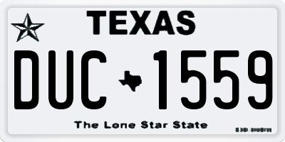 TX license plate DUC1559