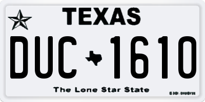TX license plate DUC1610