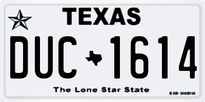 TX license plate DUC1614