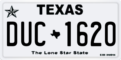 TX license plate DUC1620