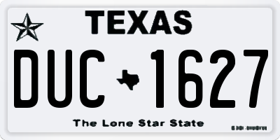 TX license plate DUC1627