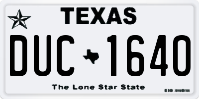 TX license plate DUC1640