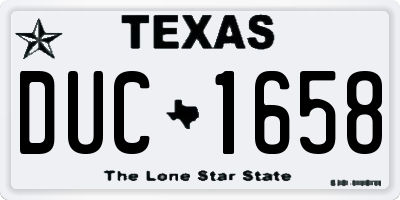 TX license plate DUC1658