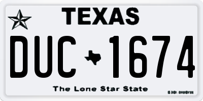 TX license plate DUC1674