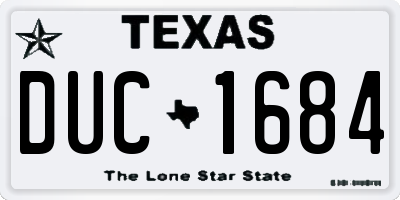 TX license plate DUC1684