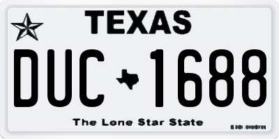 TX license plate DUC1688