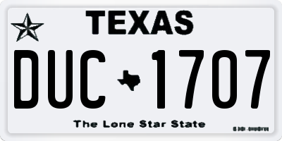 TX license plate DUC1707