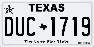 TX license plate DUC1719