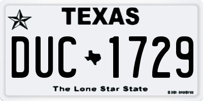 TX license plate DUC1729