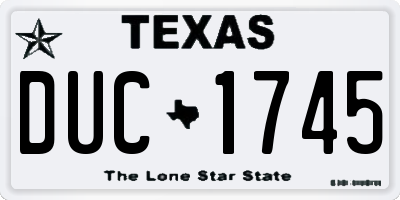 TX license plate DUC1745