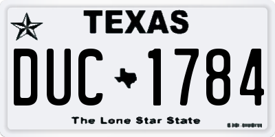 TX license plate DUC1784