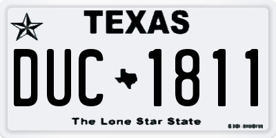 TX license plate DUC1811