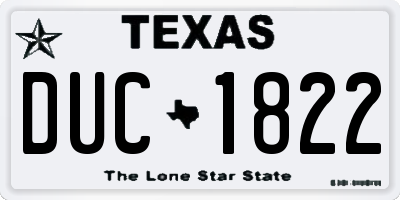 TX license plate DUC1822