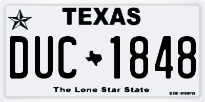 TX license plate DUC1848