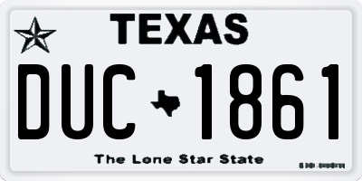 TX license plate DUC1861