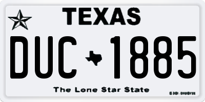 TX license plate DUC1885
