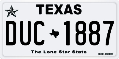 TX license plate DUC1887