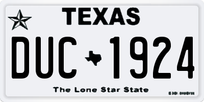 TX license plate DUC1924