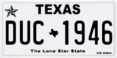 TX license plate DUC1946