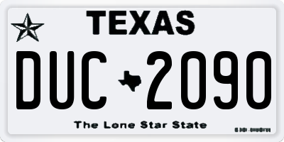 TX license plate DUC2090