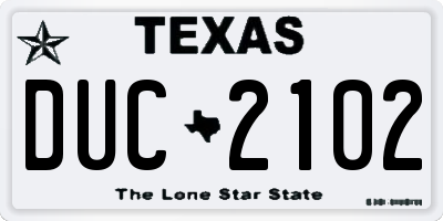 TX license plate DUC2102