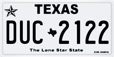 TX license plate DUC2122