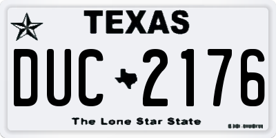 TX license plate DUC2176