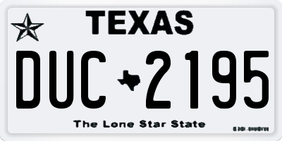 TX license plate DUC2195