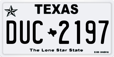 TX license plate DUC2197