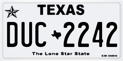 TX license plate DUC2242