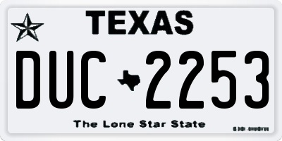 TX license plate DUC2253