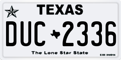 TX license plate DUC2336