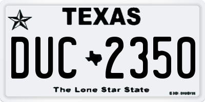 TX license plate DUC2350